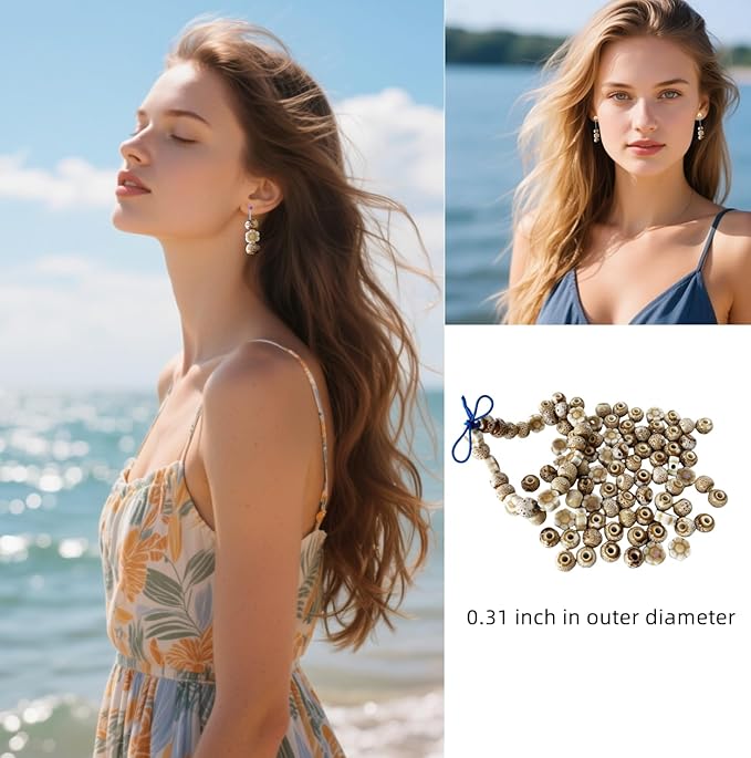 Ceramic Round Porcelain Beads Flower Porcelain Spacer Bead Craft Beads Ornamenets for DIY Jewelry Necklace Bracelet DIY Crafts for Women Above 12 Years Old 70 pcs