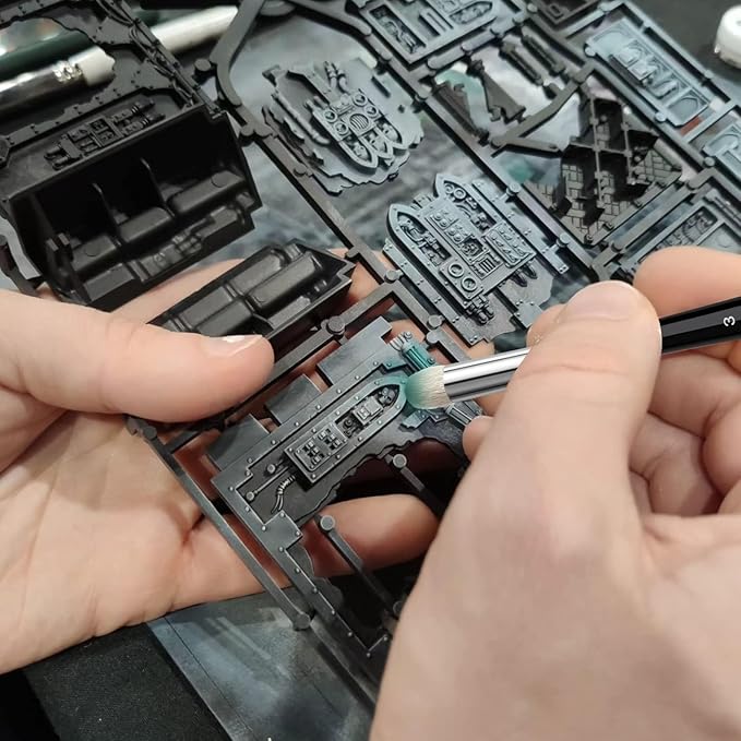 Golden Maple Dry Brush Miniature Painting Drybrush Set - 6PC Professional Modellers Miniature Paint Brushes for Miniatures, Model, Enamel & Fantasy Figurines Painting