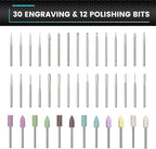 AM ARROWMAX Smart Engraving Pen, HollowCup Motor, 42 Bits with Aluminum Case, OLED, Magnetic Charge, Mini Electric Engraving Tool for Metal, Wood, Glass and Plastic (SGS MAX)