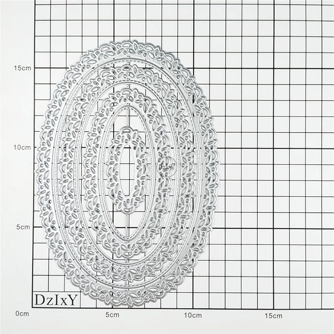 DzIxY Oval Hollow Lace Background Metal Cutting Dies for Card Making Kit Embossing Paper Die Cuts Set Scrapbook Stencils Supplies Machine Templates