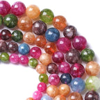 8MM Colorful Tourmaline Stone Beads Natural Gemstone Round Loose Beads for Jewelry Making Bracelet Necklace 900pcs 2 Strands 32"