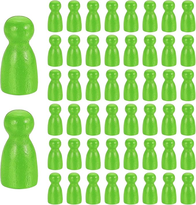 uxcell 50Pcs Wood Peg Dolls Unfinished, 1" x 1/2" Natural Wooden Blank Family Figures Peg Dolls Body for Painting, Decoration, Craft Art Projects, Grass Green