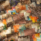 6 Small Scrapbook Sticker Books for Scrapbooking, 180 Sheets Retro Brick Wall Collage Materials- Paper PET Washi Stickers for Journaling, Junk Journal Supplies, Collage, Crafts