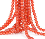 4mm 200pcs Natural Stone Round Beads Carnelian Genuine Stone Beading Loose Gemstone DIY Charm Smooth Beads for Bracelets Necklaces Earrings Hole Size 1mm (Carnelian 4mm)