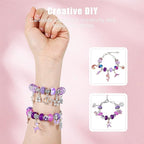 Emibele Girls Charm Beads Bracelet Making Kit with Portable Jewelry Box, Jewelry Making Kit for Kids Age 5 6 7 8-12, DIY Arts Crafts Toys for Teens Girls Gift Choices on Birthday Valentines Christmas