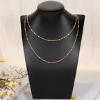 16.4 Feet Gold Plated Stainless Steel Chains Bulk Colorful Enamel Bead Chain Roll for Jewelry Making Thin Cable Link with Findings for DIY Craft