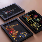 Scratch Rainbow Painting Art Postcards,Scratch & Sketch Art for Kids & Adults,Scratch Painting Creative Gift Engraving Art & Craft Set,Mini Envelope Postcard with 4 Tools,7.9''x5.5''(Modern Series)