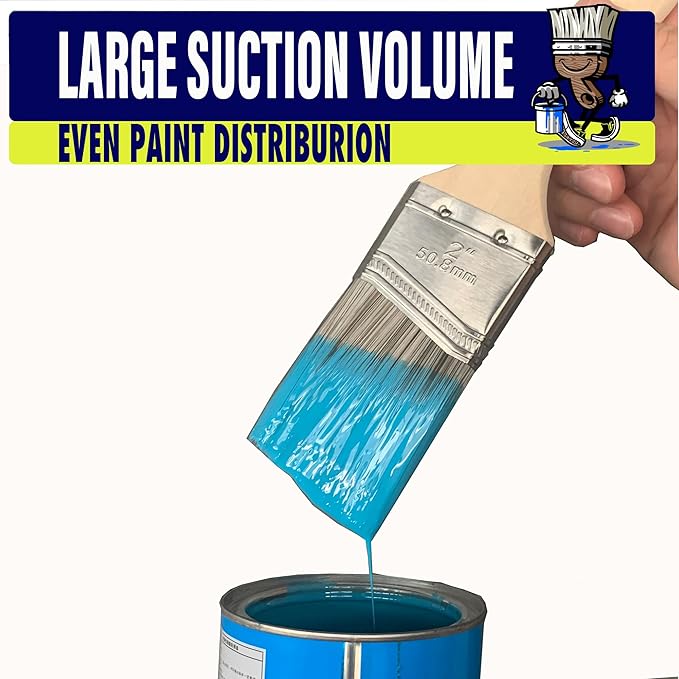 Natural-T Paint Brushes, 5-Pack, Paint Brush Set, Paint Brushes for Walls,Deck Paint for Wood，Furniture Paint,Oil Paint Set,Upgrades Household Essential Interior &Outdoor Walls.