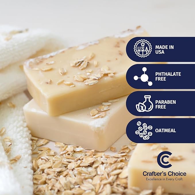 Crafter's Choice Premium Glycerin Melt and Pour Soap Base for Soap Making and DIY Crafting Projects, 5LB Block (Oatmeal)