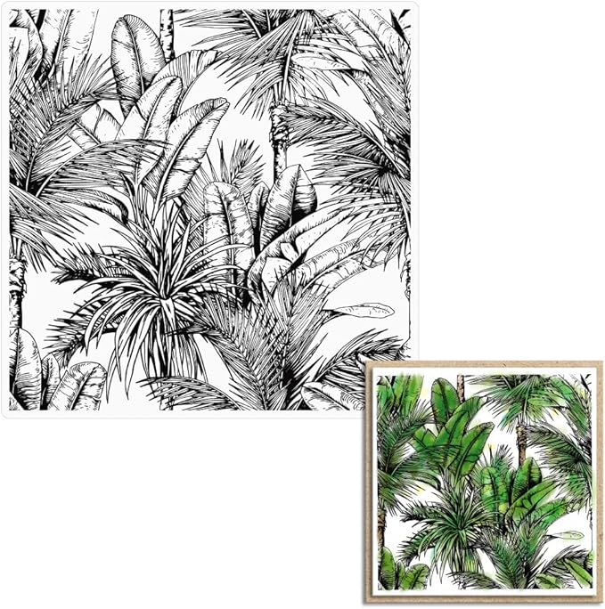 Trees Background Clear Stamps for Card Making and Journaling, Rainforest Leaves Silicone Stamps Plants Trees Rubber Stamps for Scrapbooking DIY Cards Album Crafts Supplies