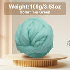 uxcell 3.53oz Wool Roving Yarn, Needle Felting Wool Fiber DIY Craft Needle Wet Felting Supplies for Blending Weaving Handcrafts, Tea Green