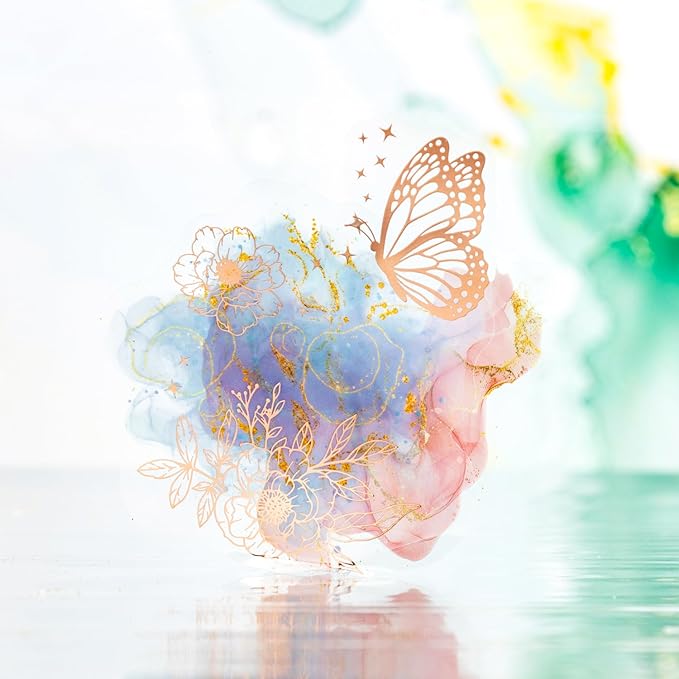 TIAMECH Starlight Flower Charm PET Stickers - 60 Pcs Orchid Peony & Sunshine Sweet Blossom Design, Waterproof Sticker for Journaling & Scrapbooking, Junk Journal Supplies, Ephemera & DIY Crafts