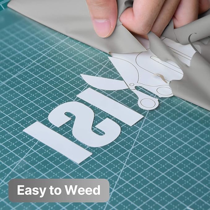 Permanent Vinyl,Matte Metallic Craft Adhesive Vinyl 12" x 10" - 21 Sheets,7 Colors (Metal Gold, Satin Metal Silver, Satin Rose Gold, Spectrum Silver)