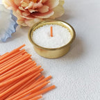 Pearled Candle Extra Wicks 100 Pack for Pearled Candle Making - 2 Inch Orange Cotton Candle Wicks for Candle Making DIY