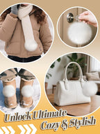 5in Large White Fluffy Pom Poms Crochet Accessories - 10pcs Faux Fur Pompom Balls Knitting Accessories for Hats, Beanies, Shoes, Scarves, Gloves, Bags, Keychains Charms