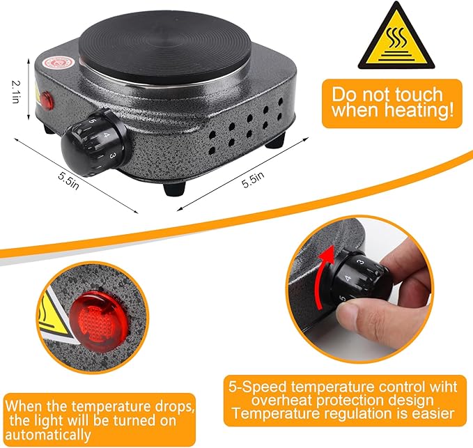 BBAXI Candle Making kit with Hot Plate,Wax Melter for Candle Making,Candle Making Kit for Beginners with Melting Pot,Including Candle Pot,Electric Stove,Thermometer, Candle Wick,Anti-hot