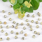 10mm 100pcs Natural Stone Beads Dalmation Jasper Round Genuine Stone Beading Loose Gemstone Hole Size 1mm DIY Charm Smooth Beads for Bracelet Necklace Earrings (Dalmation Jasper 10mm)