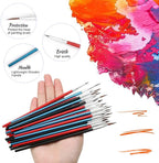 Anezus Tiny Detail Paint Brushes 30 Pcs Micro Paint Brushes Fine Tips with 3 Size #000#00#0 Precision Liner Brush for Miniature Models 40k Watercolor Acrylic Painting