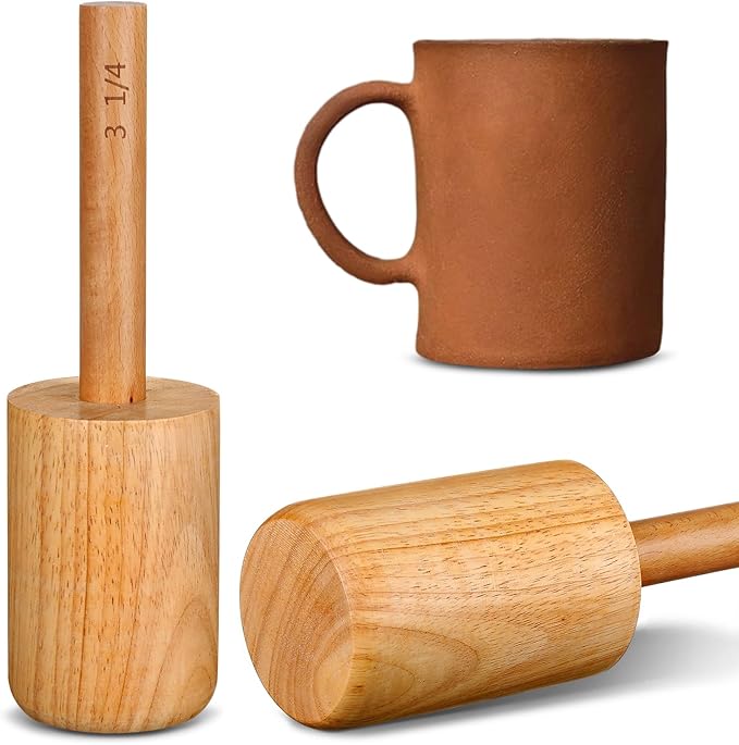 Baderke Cup Pottery Molds, Create Pottery Mug Vases, Cup Molds Crockery Shaping Tool, Assist in Hand Building Crockery Mugs for DIY Ceramic Cup Mug Vase Making(3 1/4'', 17-18 oz)
