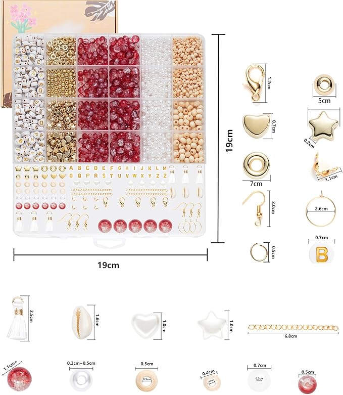 Xylise 6mm/8mm Crackle Glass Beads Bracelet Making Kit Crystal Glass Beads Jewelry Making Kit, Friendship Bracelet kit for DIY Crafts Gifts