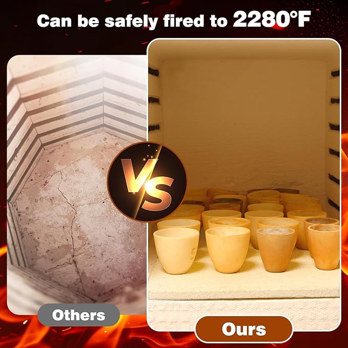 Verdanzia 2 Pack 7" X 7" Square Kiln Shelf, Fires Up to 2280°F for Glass Fusing and Ceramics, 0.63" Thickness Use in Most Kiln