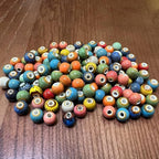 Ceramic Round Porcelain Beads Flower Porcelain Spacer Bead Craft Beads Ornamenets for DIY Jewelry Necklace Bracelet DIY Crafts for Women Above 12 Years Old 70 pcs