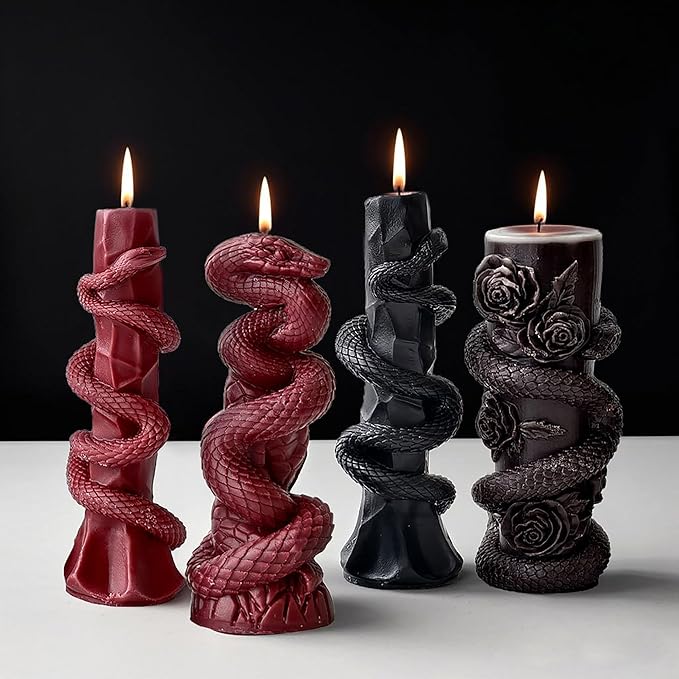 Snake Molds Animal Resin Mold - Resin Casting Silicone Molds for Home Decor & Candle Making Wave Spiral Mold