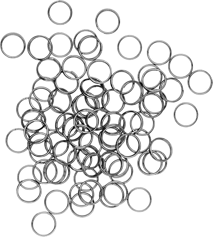 Mandala Crafts 4mm Gunmetal Double Jump Rings for Jewelry Making - 1600 Pcs Small Split Key Rings Set for Crafts, DIY Keychains, and Accessories
