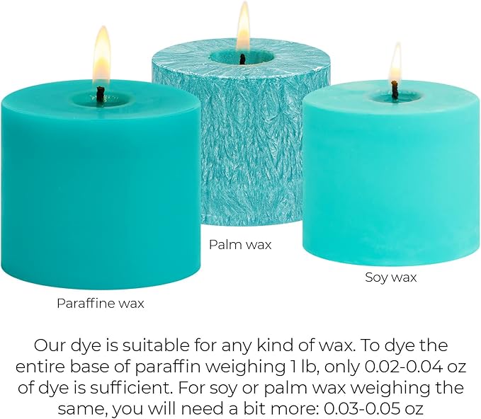 Aquamarine Candle Dye 2oz for Soy Candle Making – Highly Concentrated Candle Wax Dyes – Candle Shop Premium Color Dye Chips for Soy Wax, Beeswax, Paraffin