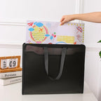 Shulaner Plastic Art Portfolio Folder with Zipper and Handle 17 x 14 inches Large Waterproof Bag Artwork Storage Container for Drawing Sketch Photography Poster Files Document, Black