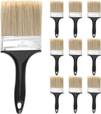 10 Ea 4 Inch Paint Brushes, Home Wall Trim House Paintbrush Bulk with Treated Plastic Handle, Cheap Paint Brushes for Wall Decor