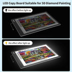 Rechargeable A1 Light Box (35.4''x23.6''), 3-Color Light LED Light Pad for Tracing, Large Diamond Painting Light Board, 6 Levels/Stepless Dimming Light Table for Drawing, Sketching, Animation