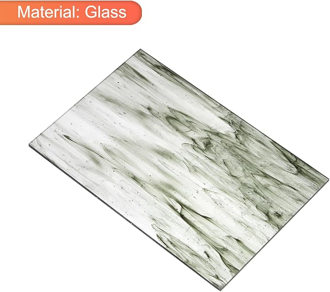 MECCANIXITY 2 Pcs Stained Glass Sheet Mosaic Tile 7.9 Inch x 5.9 Inch Dark Gray Stained Glass Sheets for Crafts DIY Art Project