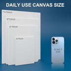 Stretched Canvases for Painting 5x7 Inch 10-Pack, 10 oz Triple Primed Acid-Free 100% Cotton Blank Canvas, Small Canvases for Oil Paint Acrylics Pouring & Wet Art Media