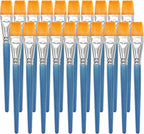 20pcs 1 inch Flat Paint Brush Set,Large Artist Acrylic Paint Brushes Nylon Hair Wood Handle for Acrylic Watercolor Oil Canvas Gouache Face Body Painting Classroom Craft Big Paint Brushes