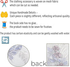 Beaded Pearl Flower Fabric Lace Applique, Floral Embroidered Patches Handmade Sewing Tool for DIY Neckline Bodice Wedding Bridal Prom Dress(Purple-Large)