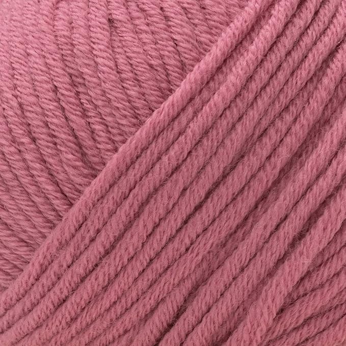 Estako Wool 98 100% Superwash Merino Wool Medium Worsted Weight Soft Knitting and Crochet Yarn 1.76 oz (50gr) 98 yds (90 m) (6377-Pink)