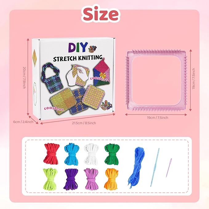 cholobaco Weaving Loom Kit Toys for Kids and Adults with 288 Colorful Loops，Potholder Loops Crafts for Girls Ages 6 7 8 9 10 11 12，Holder Loom Knitting Kits and Gifts for Kids and Beginners