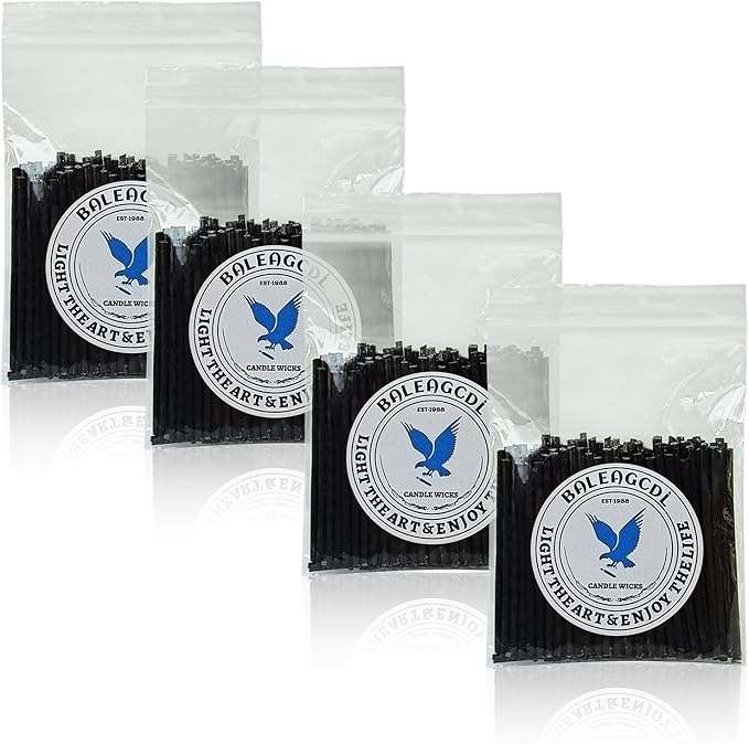 Pearled Candle Extra Wicks 400 Pack for Pearled Candle Making - 2 Inch Black Cotton Candle Wicks for Candle Making DIY