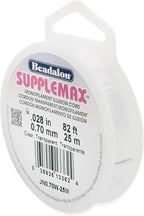 Beadalon SuppleMax Illusion Beading Cord, 0.70 mm / 0.028 in, Clear Monofilament, 25 m / 82 ft
