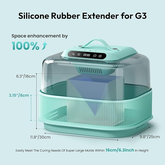 Resiners Silicone Rubber Extender for G3 Resin Curing Machine, Curing Accessories for Extra-Large Molds Under 16cm/6.3", Easy to Clean and Store, Perfect for Jar Sphere Skull Pyramid Silicone Molds