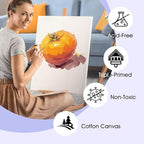 ESRICH Stretched Canvas for Painting 12x16 Inch, 16 Pack Blank Canvas -5/8 in Profile Primed Cotton White Canvases for Painting for Oil & Acrylic Paint