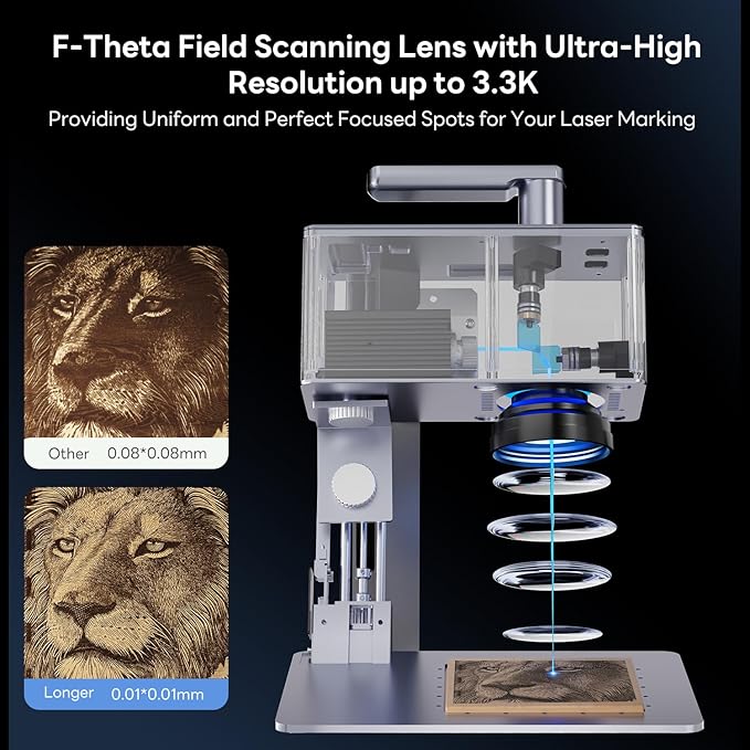 Longer Nano Pro Portable Laser Engraver, 5000mm/s High-Speed 12W Laser Engraver and Cutter, Engraving Precision 0.01 * 0.01mm, DIY Engraver Tool for Wood, Acrylic, Leather, Cloth, Metal, Ceramics