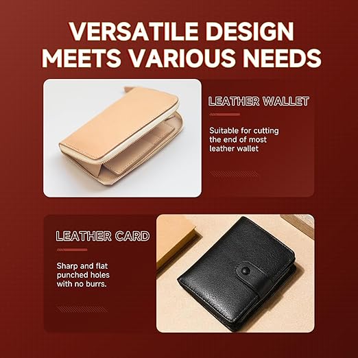 7Pcs Leather Craft Tools Precision Arc-Shaped Quarter Circle Punches Set & Edge Cutters for Belt, Wallet, and Bag Making (Sizes from 10mm to 40mm)