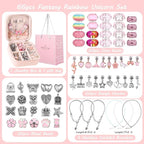 UFU Charm Bracelet Making Kit Girls Beads for Jewelry Making Kit, Unicorns Arts Crafts Gifts Set for Teen Girls Age 5 6 7 8-12, with a Portable Bracelet Organizer Box