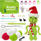ALODNY Crochet Kit for Beginners,Christmas Crochet Kit for Beginners Adults,Knitting Kits Hooks Yarn Set with Step-by-Step Video Tutorials