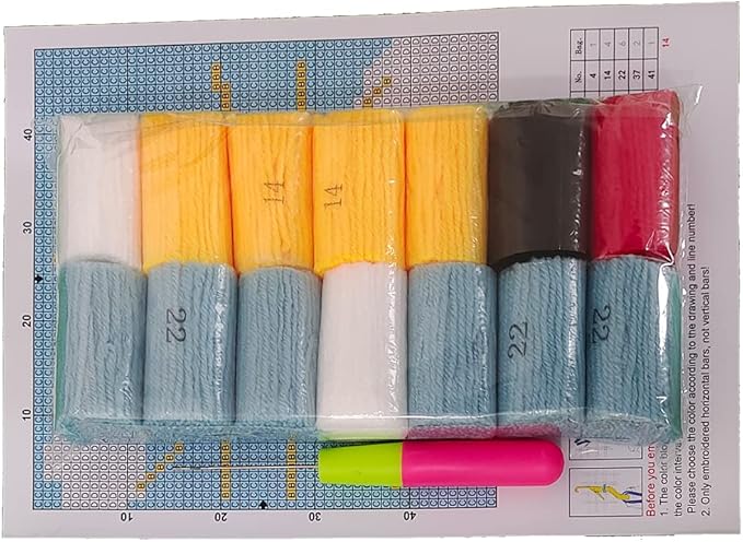 Latch Hook Kits Rug Parrot Crochet Yarn Cushion Colour Pre-Printed Canvas Cover Rug Needlework DIY Hook and Latch Kit Christmas Home Decoration 30x30cm/12 X12inch