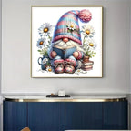 Gnome Cross Stitch Kits for Beginners Adults, Patterns Dimensions Needlepoint Art Crafts,Counted Cross Stitch Kits Embroidery Kits for Beginners Adults for Home Decor 13.8x13.8 inch