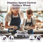 Alldeer Mini Pottery Wheel Kit - 4.7" Turntable Electric Clay Wheel with Foot Pedal, Adjustable Speed Ceramic Making Machine with 8 Pottery Shaping Tools, Craft Kits for Kids