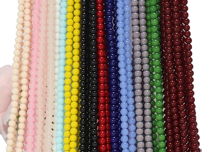 1200PCS Glass Beads 6mm Handcrafted Crystal Smooth Loose Beads Bracelet Making Kit Healing Chakra Beads for DIY Jewelry Making Bracelets & Crafts #30721 GB21-MIXED